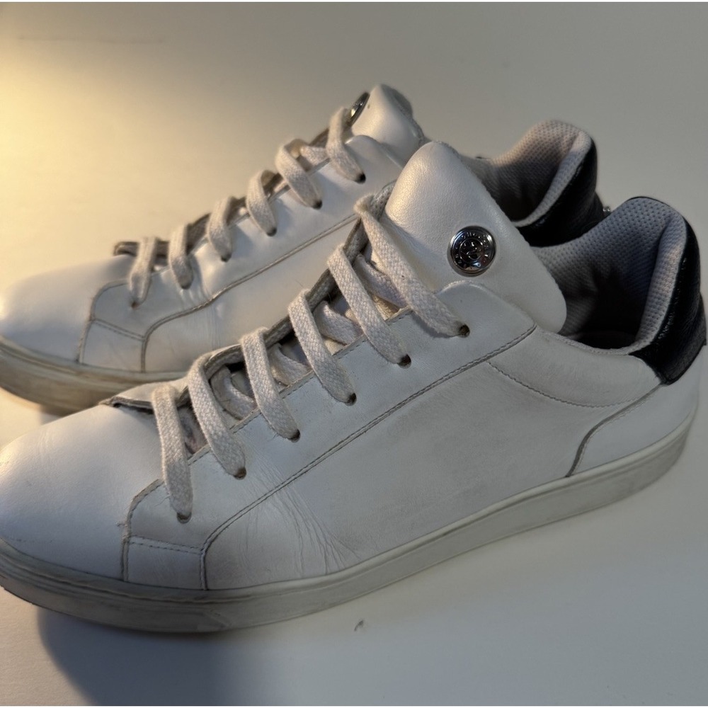 Longchamp Men's Leather Sneakers Men's Eu 41 /US 8 White / Black Original - Picture 4 of 5